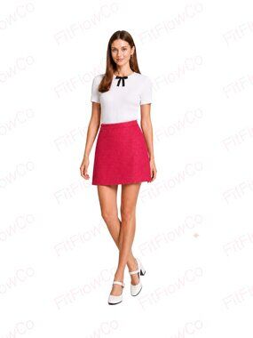 J.Crew Pink Tweed A-Line Mini Skirt Size 2 NWT Textured Fuchsia Preppy